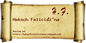 Heksch Feliciána névjegykártya